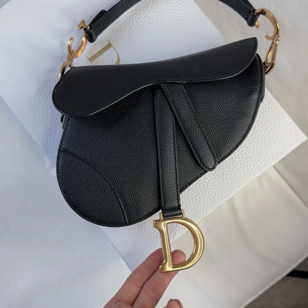 Mini Saddle Bag with Gold Hardware